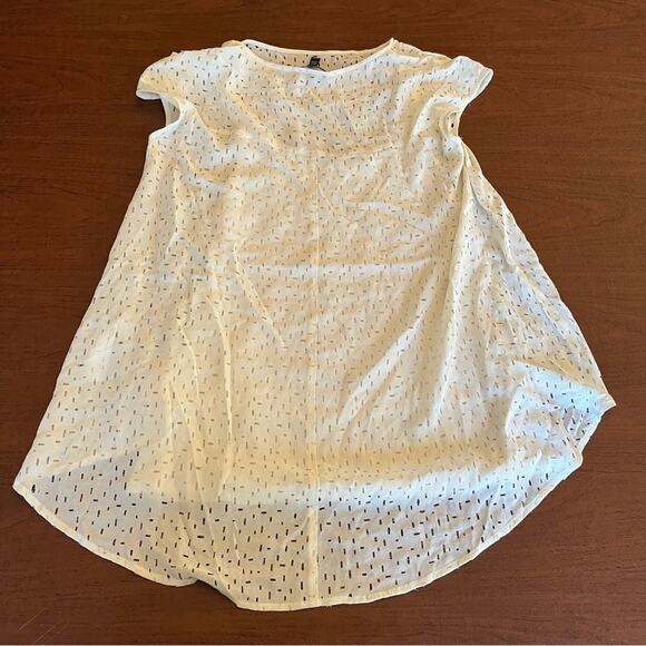 Eileen Fisher Confetti Hole T-Shirt White Cream Petite Small PS PP - Picture 12 of 13